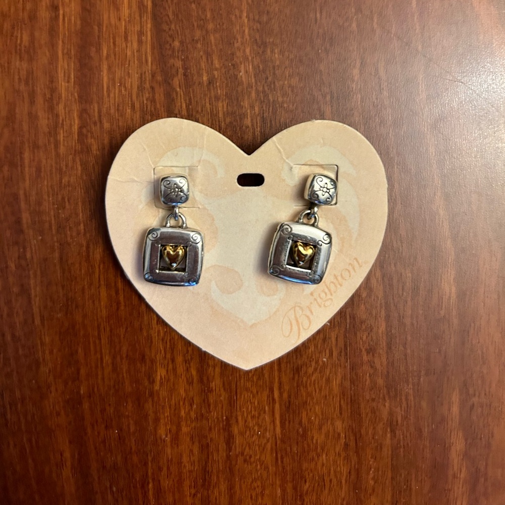 Brighton Silver and Gold True Heart Post Earrings